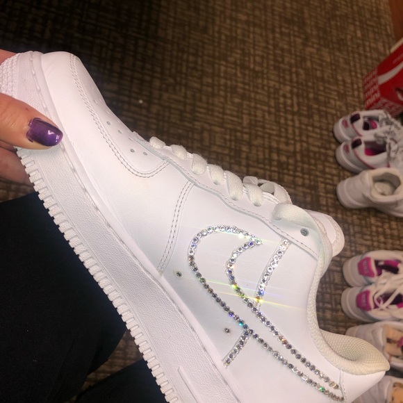 Custom Nike Airforce size 8.5 Woman’s. They have been worn twice. Look new! - Picture 1 of 6
